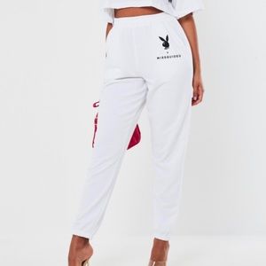 Missguided x Playboy White Sweatpants
